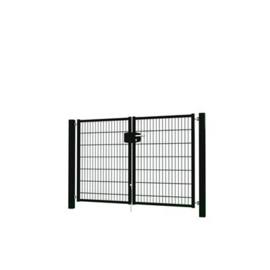 Dubbele tuinpoortset met dubbelstaafmatvulling 2000x1400 - RAL9005 Art. nr. TPTDMD90052014S prijs per Set excl. BTW