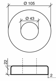 ST442003~~AFDEKPLAAT IN STAAL VOOR BUIS 42.4