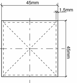 165I-40~~VIERKANTE INOX PAALKAP 40MM