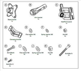 ID MS.VESA 100-A paal en wand inbouwset Art nr. 104982  (SE)