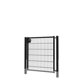 Enkele tuinpoortset met dubbelstaafmatvulling 1000x1200 - RAL9005 Art. nr. TPTDM90051012S prijs per Set excl. BTW