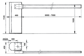 RIB Slagboom NORMAL 6m + PARK Art nr. BAR090  (NE)