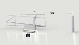 CAIS  CROSSTRACK M 6.0 Complete set vrijdragende schuifpoortbeslag tot 6m doorgang. Verzinkt, alle componenten in een verpakking SPEED MEK i.p.v. SPEED ME  (HO)