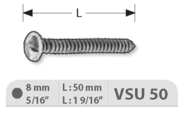 VSU50~~VEILIGHEIDSSCHROEF 8MM - LENGTE 50MM