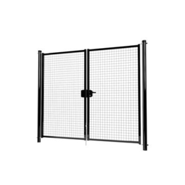 Dubbele tuinpoortset met gaasvulling 2400x2000 - RAL9005 Art. nr. TPD9005240200S prijs per Set excl. BTW