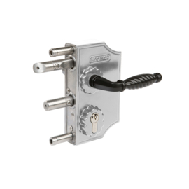 Locinox Klein sierpoortslot opbouw - profiel 30-40 mm - Zamac krukken 3006FA en cilinder - ZILVER Art. nr. LAKY3030F2LZILV (TH)