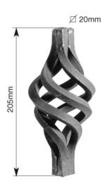 159-6~~WARM GESMEDE TORS # 20MM.