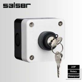 Sleutelschakelaar 3 standen, 2x NO contacten , waterdicht, universeel, Art. nr 4101  (QU)