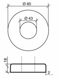 ST442002~~AFDEKPLAAT IN STAAL VOOR BUIS 42.4