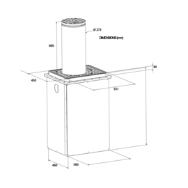 SEA bollard BLOCK 600 ELV FAST 3 fasig Art nr. PAS152  (NE)