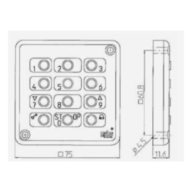 Geba codeKlavier Cody Touch zwart met verlichting Art nr. COD096  (NE)