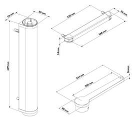 Locinox VENUS-S-9005~~Art. nr. P00017436-9005    P00017436-9005 - Gemotoriseerde poortsluiter voor draaipoorten-zwart (HO)