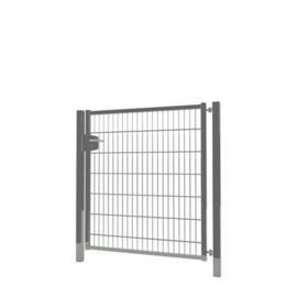 Enkele tuinpoortset met dubbelstaafmatvulling 1200x1400 - RAL7016 Art. nr. TPTDM70161214S  prijs per Set excl. BTW