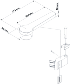 VENUS-ARM-G-9005 - Compacte arm voor de installatie van Venus, RAL9005. Art nr. MIC964 9005  (NE)