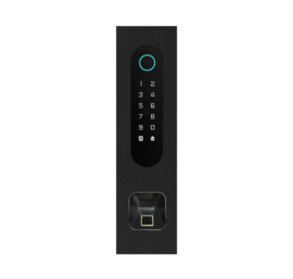 Fasttel FTBM26KF-QR-EKEY | Codeklavier/Badgelezer/Bluetooth/NFC/QR lezer: 1 relais, Wiegand en Cloud. Bronze mat inbouw met Ekey lezer uitsparing 77x257x30 mm (HO)