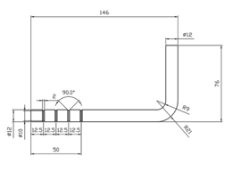15.005.15~~MUURLEUNINGHOUDER IN STAAL - ROND 12MM