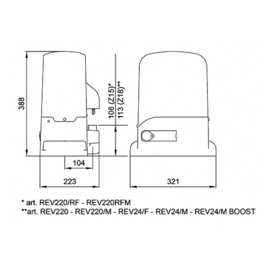 616012~~DEA Schuifpoortmotor REV24/M 24V - 1400kg  (ME)