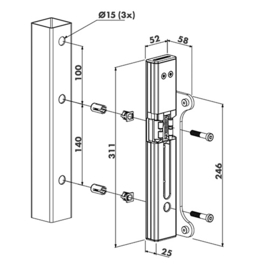 MODULEC-SF-E-9005~~P00011183-9005 - Electr.slotv. in opbouw vr forty-,fiftyl-,sixtylock-emissa-zwart  (TH)
