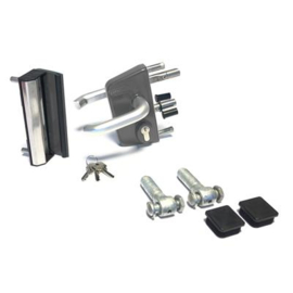 Slotset voor enkele tuinpoort met DSM vulling met 90° scharnieren - RAL7016 Art. nr. SLOTS7016EP90GR prijs per Stuk(s) excl. BTW