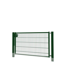 Enkele tuinpoortset met dubbelstaafmatvulling 1500x1000 - RAL6005 Art. nr. TPTDM60051510S  prijs per Set excl. BTW