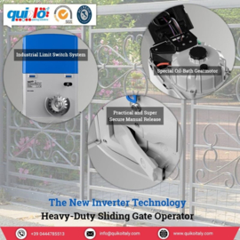 Quiko Ercole QK E2500 Voor Heras, B&G, module 6. 230v motor-unit, voor schuifpoorten tot 2500kg. (Nieuwste techniek.) met sensoren , Zender, sturing .Art. 0503 en 0512.  (QU)