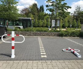 Parkeerbeugel rood/wit, met europrofielcilinder  (PO)