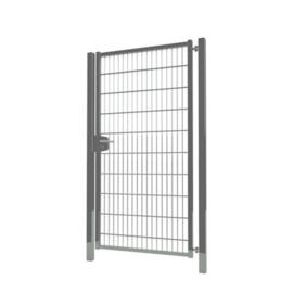 Enkele tuinpoortset met dubbelstaafmatvulling 1000x2000 - RAL7016 Art. nr. TPTDM70161020S prijs per Set excl. BTW