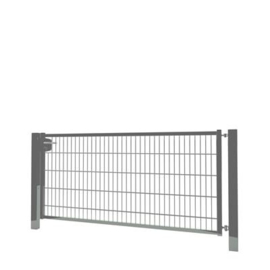 Enkele tuinpoortset met dubbelstaafmatvulling 2000x1000 - RAL7016 Art. nr. TPTDM70162010S  prijs per Set excl. BTW