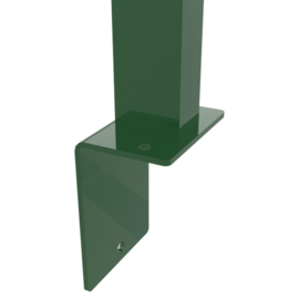 Staander 60x40 mm op L-voetplaat - 1300 mm - RAL6005 Art. nr. PLV600560402130 prijs per Stuk(s) excl. BTW