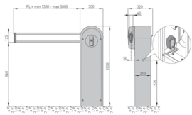 DITEC QIK4E slagboom , 230V ,max. 3500mm Excl. veer en boom. (HO)