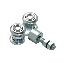 10~~ROLDRAAIPUNT MET 4 WIELEN GESTAMPT 24MM