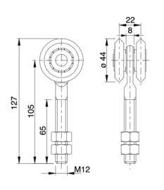 2C-M~~ROL MET 2 WIELEN GESTAMPT EN GELAGERD 44MM