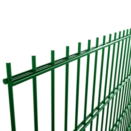 Dubbelstaafmat 6/5/6 - 1630 mm - thermisch verzinkt en gecoat RAL6005 Art. nr. TD660050501630 prijs per Bundel à 30 stuks excl. BTW