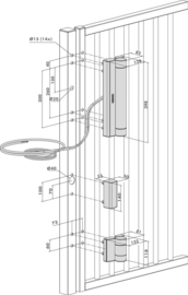 MAGNUS - Gemotoriseerd scharnier en poortsluiter in één voor voetgangerspoorten RAL9005. Art nr. MIC972 9005  (NE)