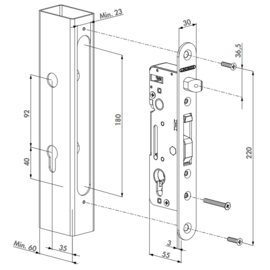 Insteekslot met 35 mm doornmaat Art. nr. HMETAL  (TH)