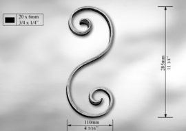 S2803~~KRUL 285X110MM - 20X6MM.