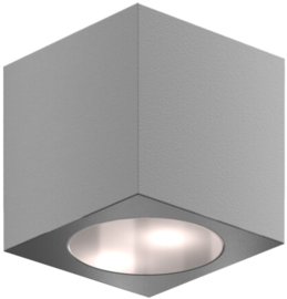 CUBE75-230V-SILV - Architecturale kubusvormige wandverlichting, 75mm breed, 230Vac ZILVER. Art nr. LOC1230 ZILV