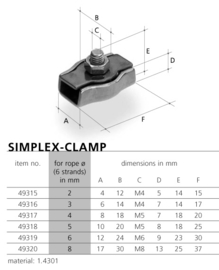 49319~~KABELHOUDER SIMPLEX - 6MM
