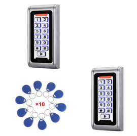 2x Codeclavier Kijzer S212 Small RVS Vandaalbestendig met 10 Jettons RFID, ideaal voor binnen en buiten op uw poort, voordeur ed.. 2x Art. 0212, 10x Art. 0200  (QU)