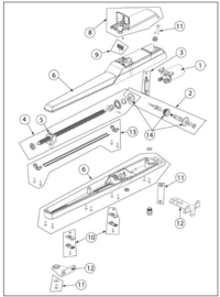 ditec pwr 25h ontkoppel mechanische artikel 6PWRGR . onderdeel 2 op de tekening.  (HO)