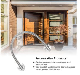 Kijzer RVS. Kabelovergang, RVS slang voor max.kabel diameter 10mm. Lengte 450mm. Om de overgang van paal naar poort te maken. Art. 4501  (QU)