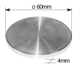 RO INOX316G60X4~~SCHIJF GESLEPEN K320 MET AFDEKFOLIE 60X4