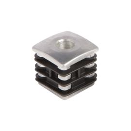 Aluminium verstevigde scharnierdop voor koker 40x40 mm en M12 scharnieras Art. nr. DURA404012