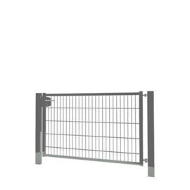 Enkele tuinpoortset met dubbelstaafmatvulling 1500x1000 - RAL7016 Art. nr. TPTDM70161510S prijs per Set excl. BTW