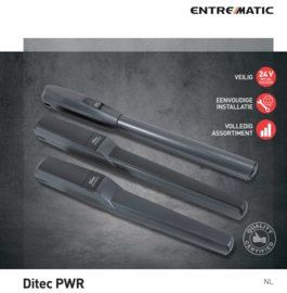 Ditec entrematic PWR25HLS. Kit Draaihekaandrijving opbouw tot 2,5m vleugel. 24V  (HO)