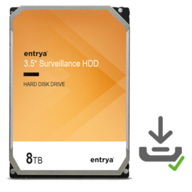 Entrya Harde schijf 8 TB voor NVR inclusief montage Art nr. 105404  (SE)