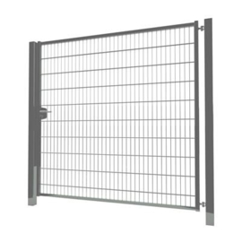 Enkele tuinpoortset met dubbelstaafmatvulling 2000x2000 - RAL7016 Art. nr. TPTDM70162020S prijs per Set excl. BTW