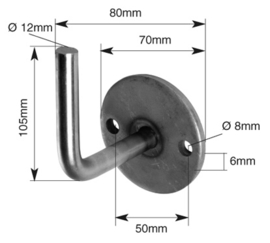 ST442005-HP~~LEUNINGHOUDER IN STAAL (TOT EINDE VOORRAAD)