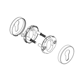 SAG Rozet voor Euro cilinder, RVS Art nr. DSROS1  (NE)
