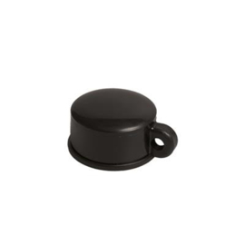 Paaldop kunststof Ø42 mm met oog t.b.v draad - zwart Art. nr. PAALDOP900542+ prijs per Stuk(s) excl. BTW